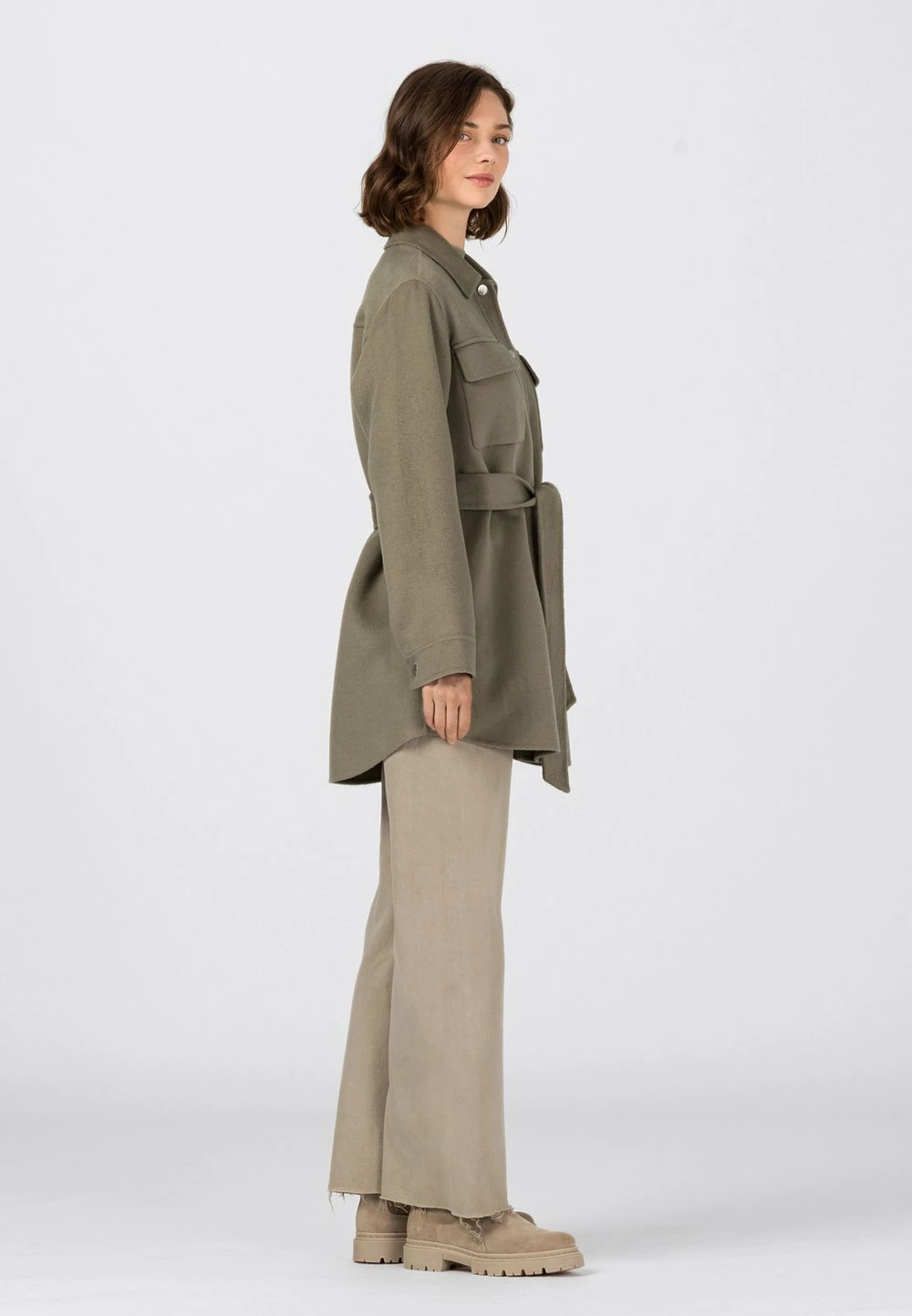 HALLHUBER Produit de première qualité Manteau court manteaux col chemise femme 2 HALLHUBER Produit de première qualité Manteau court manteaux col chemise femme – Image 2