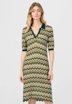 HALLHUBER MIT ZICKZACK - Robe pull En promotion robes col en v profond femme