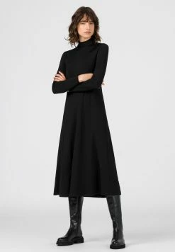 Prix Ourlé HALLHUBER Robe fourreau robes col officier femme