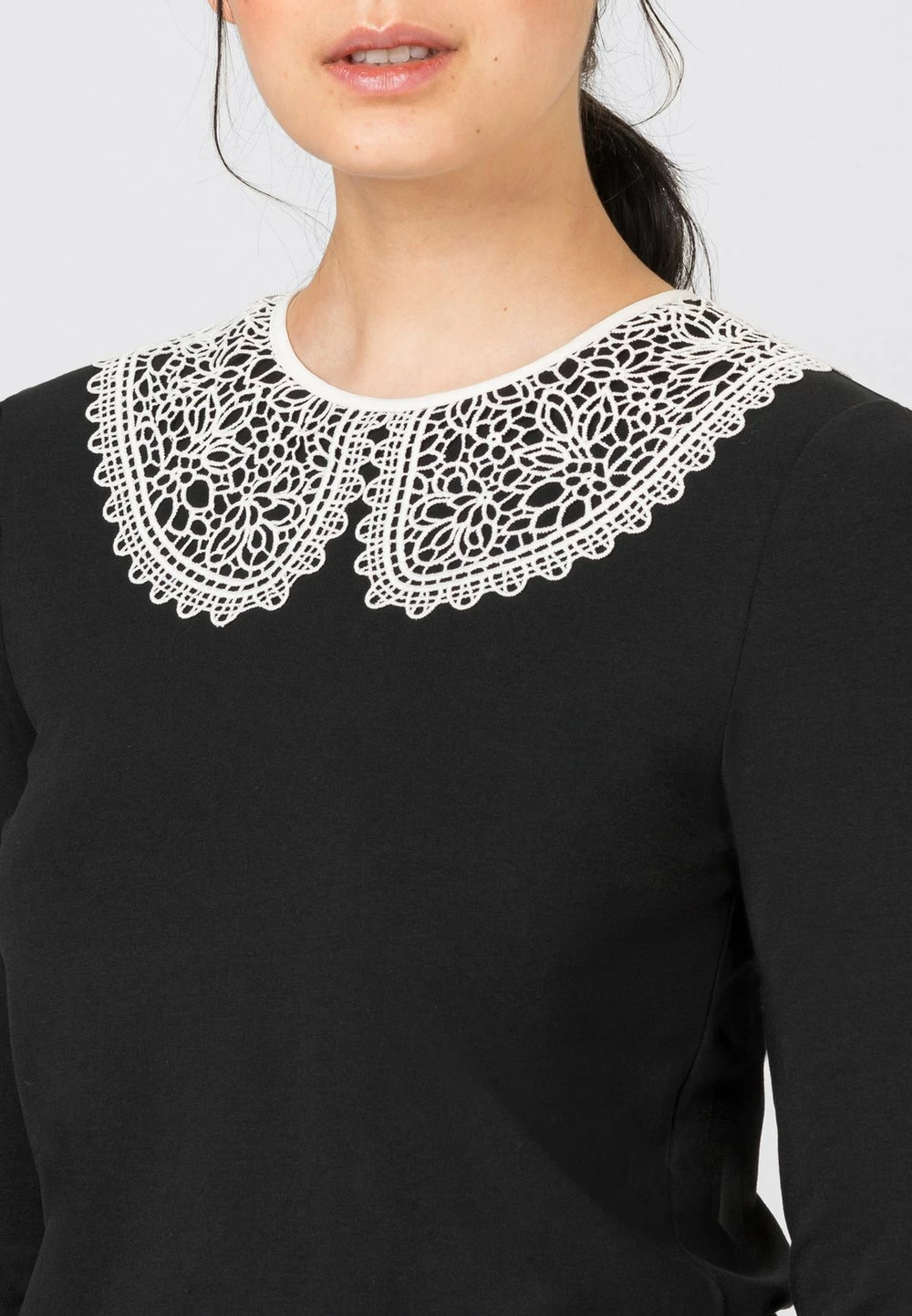 HALLHUBER Soldes T-shirt à manches longues t-shirts et tops col claudine femme 4 HALLHUBER Soldes T-shirt à manches longues t-shirts et tops col claudine femme – Image 4