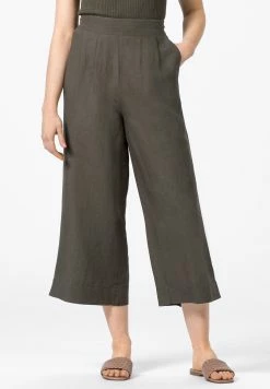 Prix Réduit HALLHUBER HOSE WEITE LEINENHOSE IN VERKÜRZTER LÄNGE - Pantalon classique pantalons normale femme