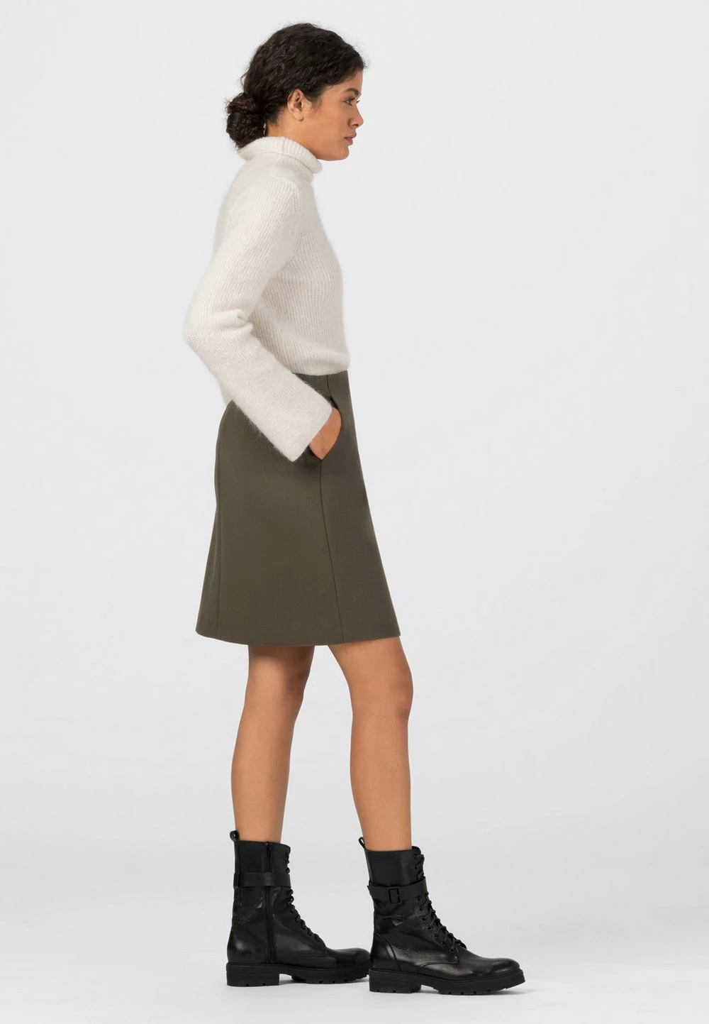 Prix Discount HALLHUBER Jupe trapèze jupes fermeture éclair femme 2 Prix Discount HALLHUBER Jupe trapèze jupes fermeture éclair femme – Image 2