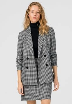 HALLHUBER Qualité garantie 100% INDOOR AUS RECYCELTEN FASERN MIT PEPITAMUSTER - Blazer vestes col revers femme