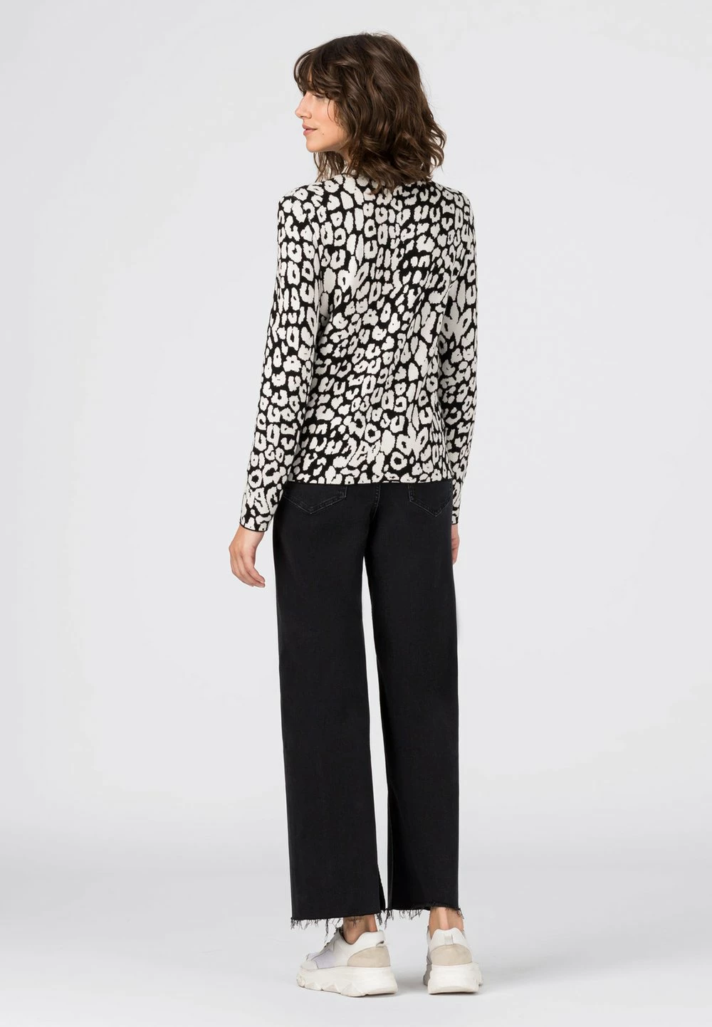 HALLHUBER excellente qualité JACQUARD MIT LEOPARDEN - Pullover pulls et gilets col officier femme 2 HALLHUBER excellente qualité JACQUARD MIT LEOPARDEN - Pullover pulls et gilets col officier femme – Image 2