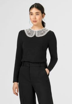 HALLHUBER Soldes T-shirt à manches longues t-shirts et tops col claudine femme